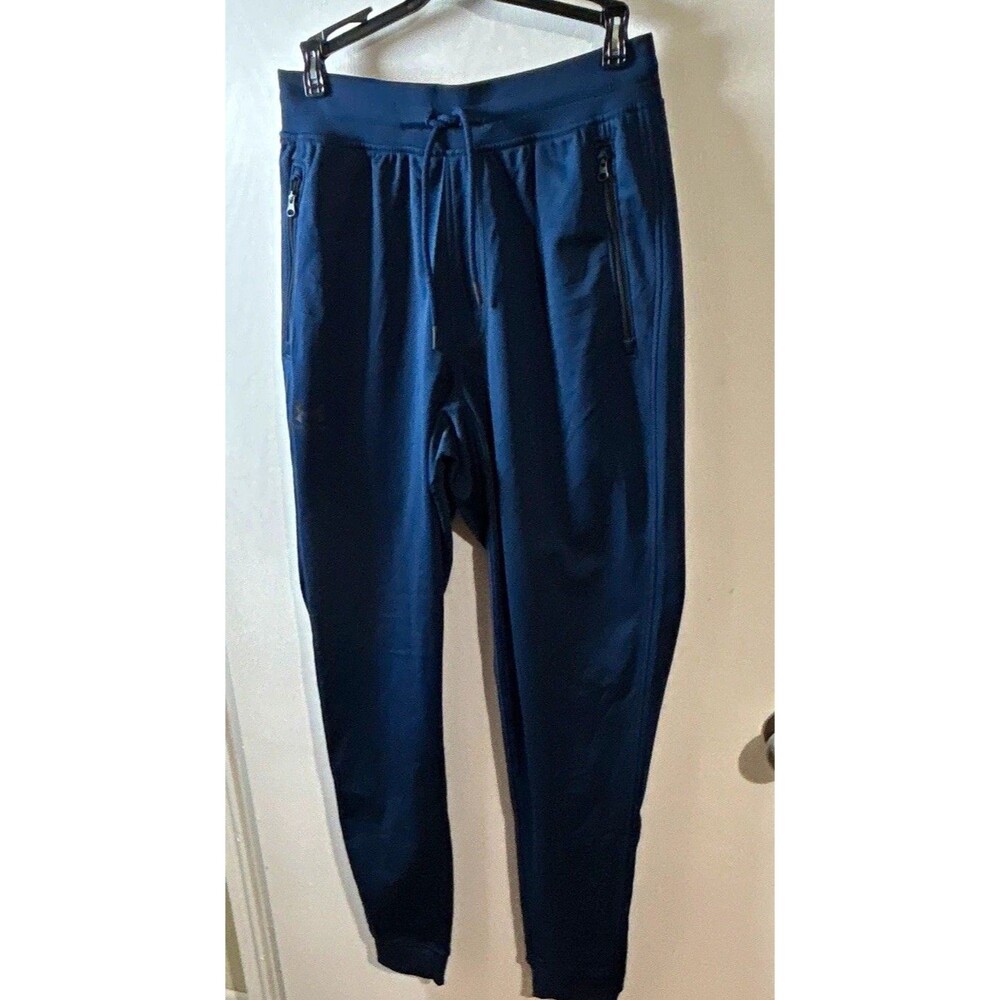 Under Armour ColdGear Women's Blue Jogger Pants M Drawstring Pockets Loose Fit